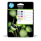 HP 912 (6ZC74AE) Multipack Original Druckerpatronen 1xBlau, 1xRot, 1xGelb, 1xSchwarz für HP OfficeJet 801x, HP OfficeJet Pro 802x