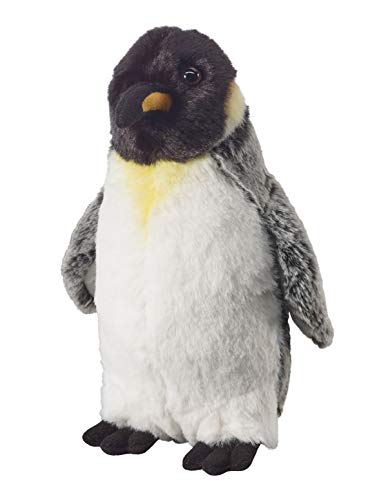 Bauer Spielwaren "Deine Tiere mit Herz" Königspinguin stehend: Kleines Kuscheltier zum Kuscheln und Liebhaben, ideal als Geschenk, 21 cm, weiß-grau (12516)