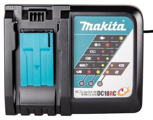 Makita Ladegerät DC18RC für 14,4 Volt und 18 Volt Schiebeakkus, 195584-2