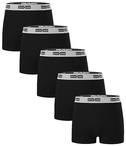 BAMBOO COOL Damen Boxershorts Unterwäsche Frau Schlüpfer Atmungsaktiv Damen Unterhosen für Frauen 5er Pack