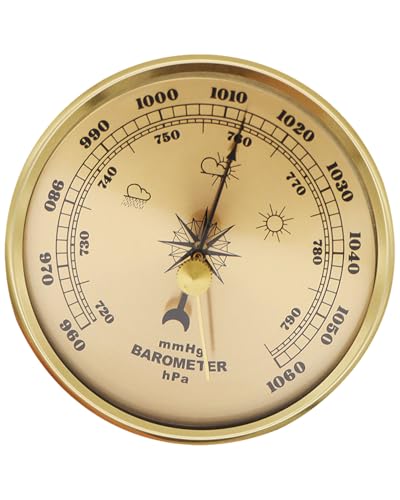 Barometer für zu Hause, 1010hpa vintage Barometer, Temperaturüberwachung, 130mm hochpräzise Messung Barometer, Geeignet für die Luftdruckerfassung zu Hause