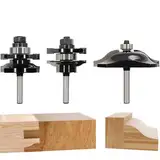 Akylin Ogee Rail and Styles Router Bits, 3PCS Router Bit Set 1/4 Inch Shank,Raised Panel Cabinet Door Making Router Bits for Woodworking,Door&Window Project