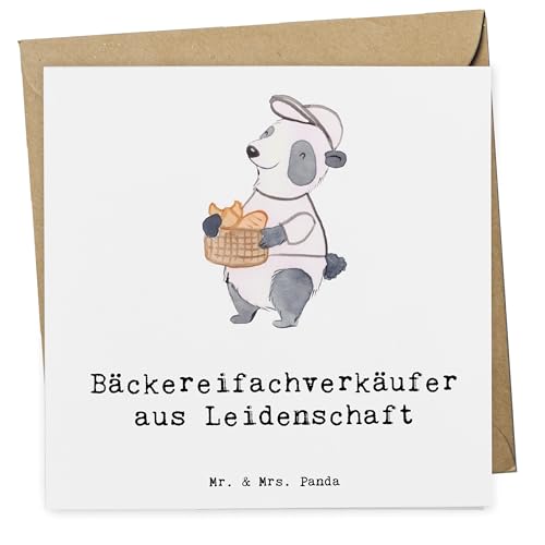 Mr. & Mrs. Panda Deluxe Karte Bäckereifachverkäufer Leidenschaft - Geschenk, Kollege, Danke, Backwarenverkäufer, Klappkarte, Backstube,