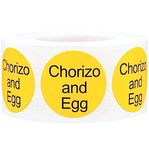 Chorizo and Egg Deli-Etiketten, 2,5 cm, rund, rund, Punkte, insgesamt 500 Aufkleber