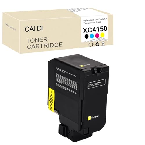 CAIDI XC4150 Tonerkartusche kompatibel mit Lexmark XC4140 XC4150 XC4143 XC4152, Tonerkartusche Farbe 24B6720/17/18/19, Druckerzubehör (mit Chip) (Gelb)