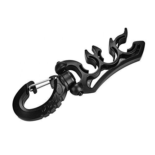 Keenso Tauchschlauchhalter, doppelter BCD-Schlauchhalter aus Edelstahl und PP, um den Schlauch der Tauchausrüstung stabil zu halten(Schwarz)