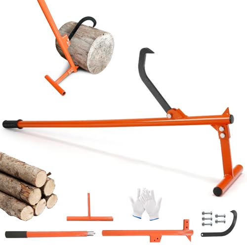 Fällheber 130 cm, Holzheber, Fällheber mit Wendehaken, Öffnung Max 32cm, Kantheber Geschmiedeter mit Wendehaken & Rutschfester Handgriff, Heber Zum Fällen von Bäumen, Für Forst- und Waldarbeit