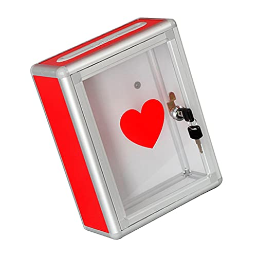 Sharplace Hochzeitskartenbox Vorschlagsbox Mehrzweck-Kartenempfangsbox Transparent mit Schloss Wandmontierte Spendenbox für Abschlussdekoration Umfrage, Oben