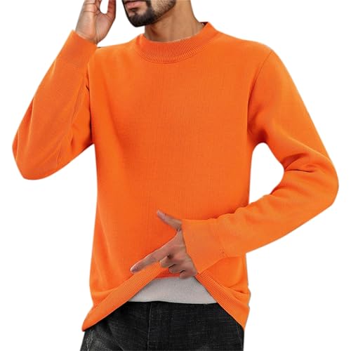 WKAYsIV Schwarze Mantel Herren Verdicken Rundhals Winter Pullover Männer Pullover Pullover Männer Pullover Herrenschuhe (Orange, XXXXL)