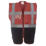Yoko Hi-Vis Premium Executive Weste für Männer (XL) (Rot/Schwarz)