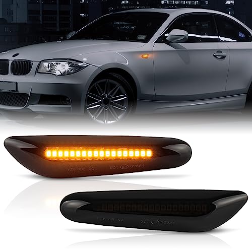 POPMOTORZ LED Blinker Seitenblinker mit Canbus Fehlerfrei 2835 SMD für BMW 1 Series E81 E82 E87 E88 3 Series E46 E36 E90 E91 E60 E61 E92 E93 5 Series E60 E61 X1 E84 X3 E83 X5 E53, 2 Stücke