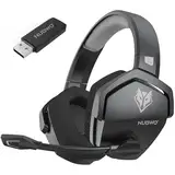 NUBWO G06 Dual Wireless Gaming Headset mit Mikrofon für PS5, PS4, PC, Mobile,NS: 2.4 GHz Wireless + Bluetooth - 100 Stunden - 50mm -Treiber - Grau