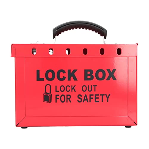 Cocoarm Lockout-Tagout-Box, 12 Steckplätze, Lock-Box-Gruppe, Hochtemperatur-Sprühverarbeitung, Lockout-Box, Tragbare Gruppen-Lock-Box, Stahlplatten-Lockout-Mittelstation, 235 X 155 X 95