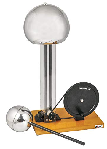 Handkurbel Van De Graaf Generator, bis zu 100 kV, 19,1 cm Kuppel, 10,2 cm Entladungskugel, 55,9 cm hoch