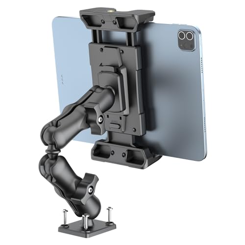 OHLPRO Tablet Halterung Auto, Halterung Auto für iPad 360° Drehbare Verstellbare, Tablet Autohalterung mit 2-Stufigem Schwenkarm, für 5-13 Zoll, Kompatibel mit Ipad, Samsung-Tab, Huawei und mehr