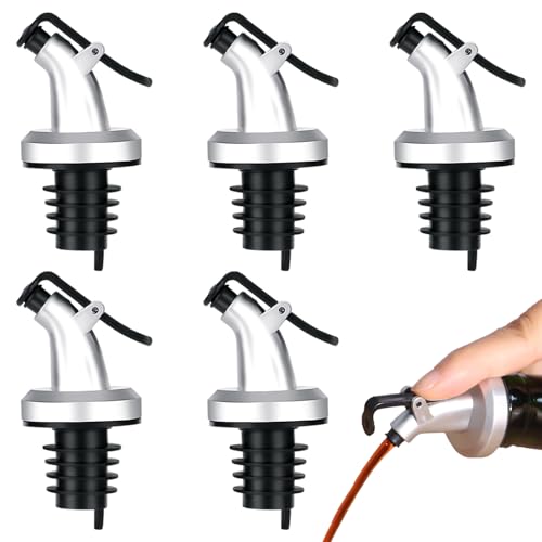Teaaha 5 Stück Ausgießer Für ölflaschen, Flaschenausgießer Verschließbar Ausgießer für Flaschen Wein Gießen Öl Ausgießer ölflasche Mit Ausgießer Flaschenausgießer Für öl Für Küche Restaurant Flaschen