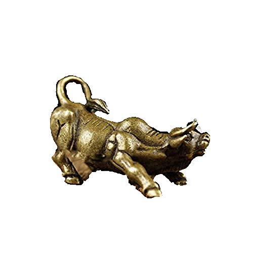 Fashion158 Retro Rind Kupfer massiv Glücksbringer Wand Street Rindermarkt Rind Feng Shui Geld Kupfer Rinderhandwerk