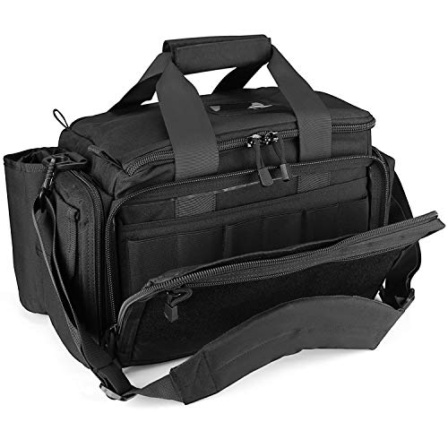 ProCase Taktisch Waffentasche, Deluxe Gepolstert Pistol Shooting Range Reisetasche Große Pistole Magazin Munition Waffen Zubehör Beutel fürJagd Schießstand Sport -Schwarz