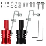 2PCS Auto Turbo Sound, Turbo Sound Whistle, Auspuff sound booster, Für Aluminiumlegierung Auspuff-Simulator-Pfeife (XL, Schwarz, Rot)