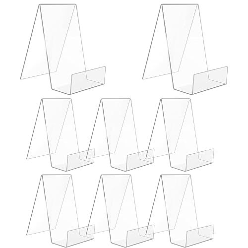 8 PCS Klarer Buchständer aus Acryl,Warenträger als Buchstütze und Aufsteller,10,5 x 9 x 7,5 cm transparent Buchständer für Magazin Broschüren Menükarte