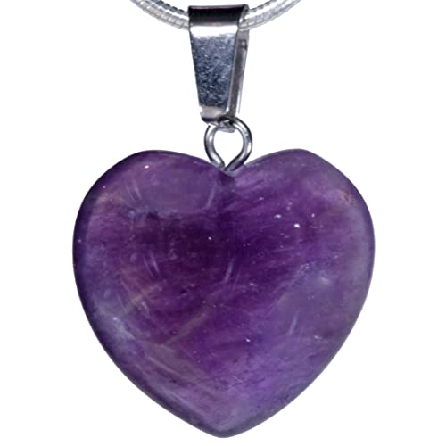 Lebensquelle Plus Herzanhänger Amethyst | Edelstein Anhänger 2x2 cm | Herz mit Öse