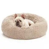 Spocado County Hundebett, Flauschiges Donutbett für Hunde & Katzen, weiches Polyester, maschinenwaschbar, Anti-Rutsch-Noppen, robust & langlebig (Beige, 60 x 60 x 20 cm)