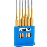 TECPO Splintentreiber-Satz, 6-teilig 3-8mm 150mm Dorn Durchschlag Durchtreiber Set Splinttreiber Austreiber Schlagwerkzeug Satz – Zum Ein-und Austreiben von Nieten, Bolzen, Stife und Muttern