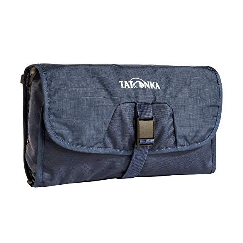 Tatonka Small Travelcare Kulturbeutel - Flache Waschtasche zum Aufhängen mit Fächern und Spiegel - 25 x 17 x 4 cm (navy)