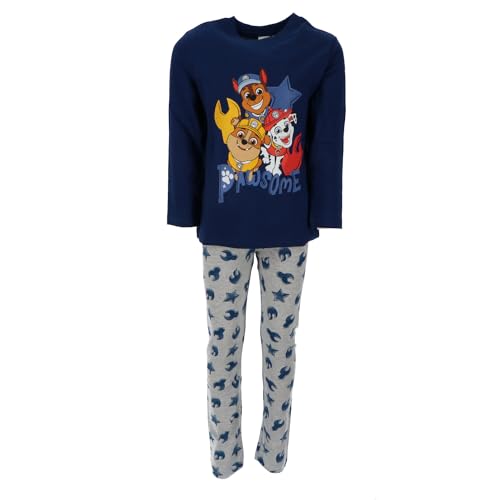 PAW Patrol Pyjamas Rubble, Chase, Marshall Kinder Jungen Pyjamas Boys Long Sleeve Pjs Winter warm Geschenk Gr. 98-128cm (DE/NL/SE/PL, Numerisch, 98, 104, Regular, blau)