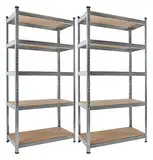 Stagecaptain 2X Set Heavyrack Lagerregal - 5 variabel montierbare Böden - Metallkonstruktion verzinkt - auch als Werkbank umbaubar - Tragkraft pro Boden max. 175 kg - Tragkraft gesamt 875 kg