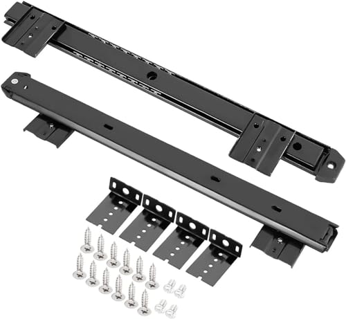 14-Zoll-Rollenlagerführungen, Verschiebbare Tastaturschublade Unter Der Schreibtischplattform, Regalschublade, Rollenschubladenführungen, Bodenfixierung, Höhenverstellbar