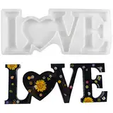 Jinlaili Epoxidharz Formen, Gießform Silikonform Kerzenformen, Alphabet Harz Gießform Kit, Harz Form Resin Silikon Harzform Für Handwerk, DIY Tischdekoration, Hochzeit, Valentinstag Geschenke (LOVE)