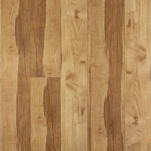 FLOREXP Vinyl-Bodenbelag – Linoleum-Bodenbelag mit Holz-Effekt,abziehen und aufkleben,Bodenfliesen,selbstklebend,2.0mm 1 Stück,wasserdicht, für Küche, Wohnzimmer- (Ahorn Eiche)