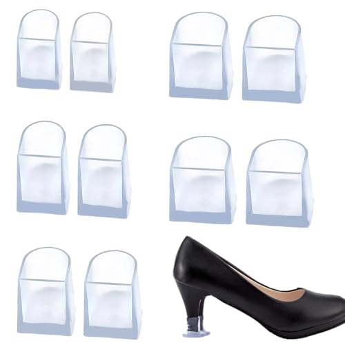 NHQZ 5 Paar Absatzschoner High Heels, Absatzschoner High Heels Absatzschoner Absatzschutz, High Heel Protector, für Gras Hochzeit Freien Aktivitäten - Transparent, Klar, Xx/Xs/S/M/L 5 Größe