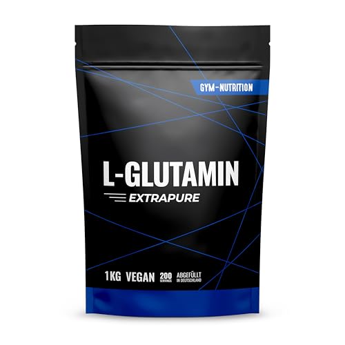 L-Glutamin Pulver 1000g / 1kg - Ultrareines Pulver extra hochdosiert - Glutamin Pulver - Laborgeprüft und vegan – Made in Germany 1kg - Neutraler Geschmack Natürlich