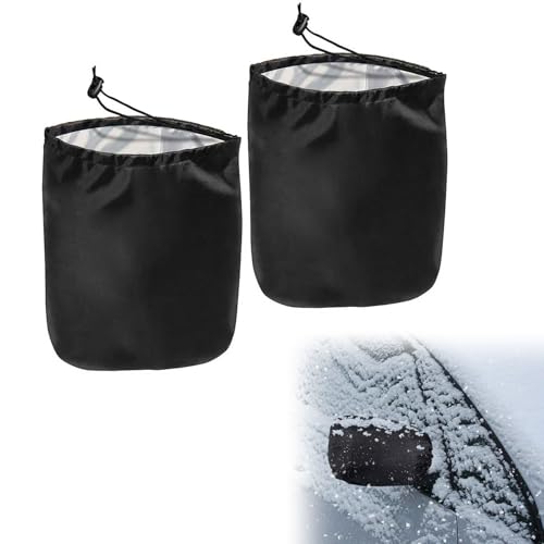 Seitenspiegel Schneedecke,Schneeabdeckung Auto,Spiegel Frostschutz Abdeckung,Autospiegel Schutzhülle Schneeabdeckung,Auto Außenspiegel Frostabdeckung,Seitenspiegelabdeckung,Schwarz,2pcs