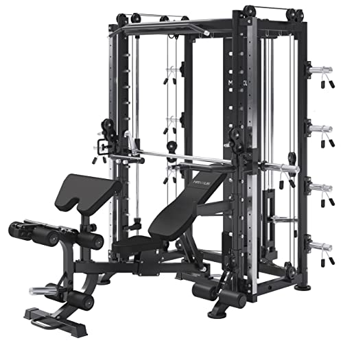 MAXXUS Multipresse 10.1 - mit Hantelbank, Rudern, Klimmzug, Dip-Station, Kabelzug, Latzug, Beinstrecker, Bandrücken, bis 300 kg - Kraftstation, Power Rack, Smith Machine, Multistation, Power Cage