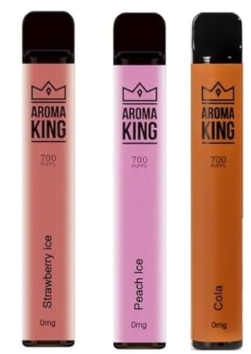 3 Stück - E Vape ohne Nikotin - Aroma King - 3x 700 Puffs | verschiedene super Sorten - Starterset 3er/pack 0,0mg Vape-Heater/Zigarette