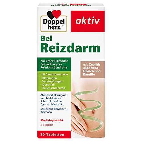 Doppelherz Bei Reizdarm - Medizinprodukt zur unterstützenden Behandlung des -Syndroms mit Symptomen wie Blähungen, Verstopfungen, Durchfall, Bauchschmerzen - 30 Tabletten