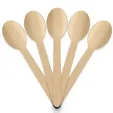 Bio Holzlöffel - 16 cm Einweg Holzlöffel Set für Partys, Catering & Events - Natürliches, umweltfreundliches Besteck aus nachhaltigem Material - Biologisch abbaubar und kompostierbar (50)