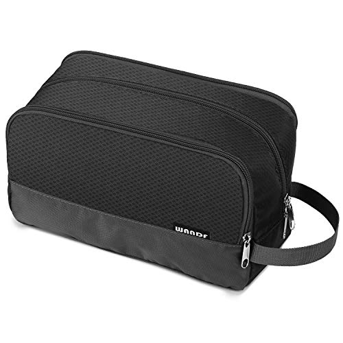 WANDF Kulturbeutel Herren Rucksack Damen Kosmetiktasche Waschtasche für Männer & Frauen in Premium Qualität (Schwarz)