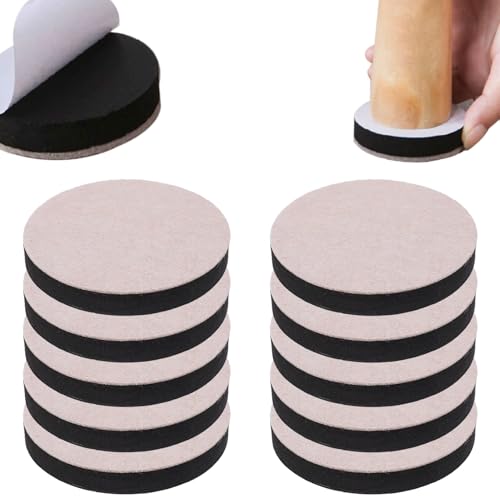 10 Stück Selbstklebende Möbelerhöhung,Mit Filz Sockelfuss Tischerhöhung,Möbelerhöhung 6.5cm,Rund Filz Sofa Fuesse Erhoehen Möbelerhöhung Für Tisch, Stuhl, Sofa, Bett, Kabinett, Erhöhte Höhe Möbelfüße