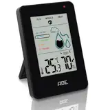 ADE Digitales Hygrometer innen mit Schimmelalarm | Feuchtigkeitsmessgerät mit Thermometer | großes LCD-Display | schwarz