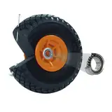 TRUTZHOLM Sackkarrenrad 260x85mm Vollgummi 3.00-4 PU Ersatzrad für Sackkarre mit Kunststofffelge (Orange, versetzte 60 mm Nabe)