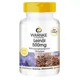 Leinöl Kapseln - pflanzliche Omega 3-6-9 Kapseln - 100 Softgels - hochdosiert - Flaxseed Oil 500mg | Warnke Vitalstoffe - Deutsche Apothekenqualität