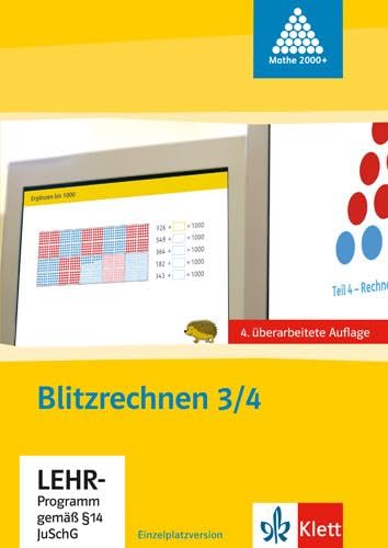 Blitzrechnen 3-4: CD-ROM Einzellizenz Klasse 3/4 (Programm Mathe 2000+)