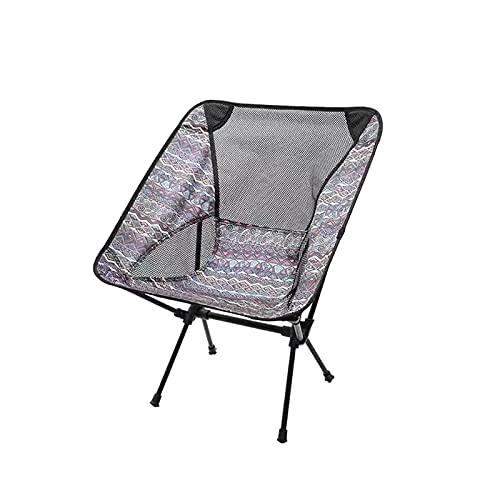 DIGJOBK Klappstühle Outdoor Folding Mondstuhl Leichter Angeln Camping Picknick BBQ Stühle tragbarer faltender Wandersitz Gartenstuhl(Color:Blue)