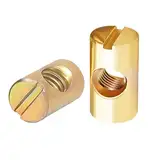 Qrity 20 Stück Schlitz Muttern, Barrel Nut Zylindermutter, M8 x 15mm Fassmuttern, Barrel Muttern für Möbel Krippe Stühle