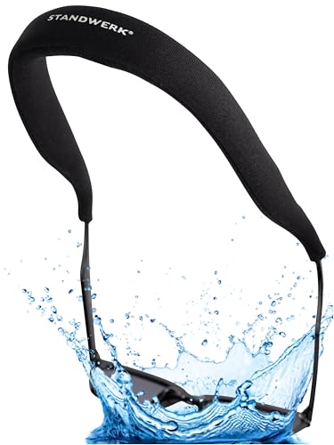 STANDWERK® Brillenband Schwimmfähig [bis 45 g] Brillenband Sport - Für sicheren Halt deiner Sonnenbrillen beim Wassersport, Segeln, Kajak & Schwimmen - Sportbrillenband aus Neopren