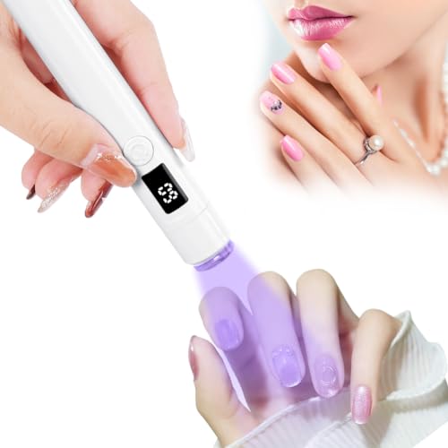 URAQT UV Lampe für Gelnägel, Wiederaufladbar Mini UV Lampe Nägel, Klein Schnell trocknend LED lampe Nageltrockner für gelnägel, nagellampe Trocknergerät für Nagellack Aufbaugel Nail Tips nagelkleber